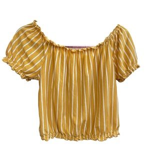 American Eagle Yellow Off the Shoulder Women’s Size XS Crop Top